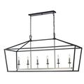 Trans Globe Lighting 10267 Lacey 6 Light 49 Wide Linear Chandelier - Black