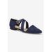 Extra Wide Width Women's Maddie Flats by Bella Vita in Navy (Size 7 1/2 WW)