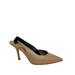 Burberry Shoes | Burberry Womens Beige Leather Maria Logo Slingback Pointed Toe Heels Pumps 36 | Color: Red | Size: 6