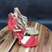 Jessica Simpson Shoes | Jessica Simpson Red Beige Mismatched Strappy Pump Heel Sandals Womens Size 6 B | Color: Red | Size: 6