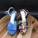 Jessica Simpson Shoes | Jessica Simpson Blue Floral Mismatched Block Heel Sandals Womens Size 6 B | Color: Blue | Size: 6