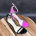Jessica Simpson Shoes | Jessica Simpson Black Pink Mismatched Ankle Strap Pump Heel Sandals Womens 6 B | Color: Black | Size: 6