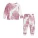 JDEFEG Muddy Girl Baby Kids Toddler Boy Girls Clothes Sports Casual Tie Dye Prints Long Sleeves Sweartershirt Elastic Waist Pants Set Outfit Autumn Baby Girl Clothe Polyester Red 130