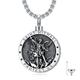 Shusukue St Michael Necklace, Archangel Saint Michael Amulet Patron Saint Necklace 931 Sterling Silver Medal Prayer Coins Pendant Christian Religious Jewellery for Women Men (Urn)