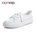 CXJYWMJL-Baskets décontractées en cuir véritable pour femmes grande taille chaussures