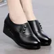 Chaussures à plateforme décontractées en cuir noir pour femmes mocassins classiques Ald-on