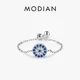 MODIAN – bague yeux bleus en argent Sterling 925 pur pour femmes chaîne à maillons réglables à la