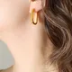 Boucles d'oreilles ovales rectangulaires en titane et acier pour femmes accessoires de bijoux