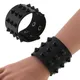 Bracelets punk unisexes en cuir PU pour hommes et femmes bracelets à clous rivets manchette large