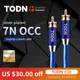 TODN – câble Audio occ mâle vers mâle 75 Ω câble Coaxial SPDIF Premium plaqué argent occ RCA