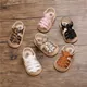 Infant Baby Summer Sandals Solid Color/Leopard Print Open Toe Non-Slip Casual Breathable Leather