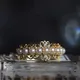 HOYEON 14K couleur or jaune Original perle blanche bague pour femmes mariage bijoux fins cadeau pour