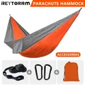 Hamac de camping parachute simple portable extérieur intérieur en nylon 220x90cm pour adultes