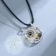 Collier avec Projection magnétique je t'aime en 100 langues pour Couple amoureux soleil lune