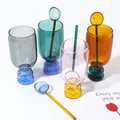 Tasse en verre avec cuillère coffret cadeau gobelet verre à Cocktail bière thé cuillère à vin