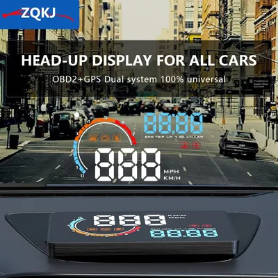 ZQKJ HUD – système GPS OBD2 pour toutes les voitures affichage tête haute compteur de vitesse
