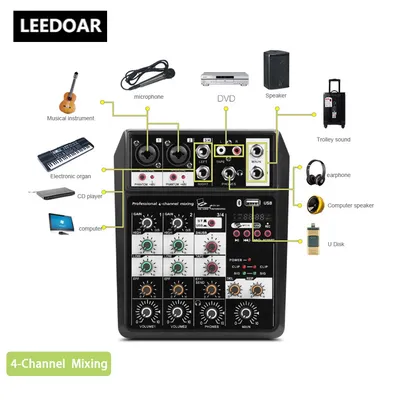 LEEDOAR-Carte son portable pour diffusion en direct ordinateur DJ sauna téléphone prise jack