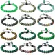 Bracelet de Perles Vertes en Pierre Naturelle pour Homme et Femme Bracelets Tressés Malachites