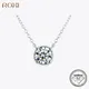 ROGHTS-Pendentif rond en moissanite pour femme diamant brillant argent regardé 925 clavicule