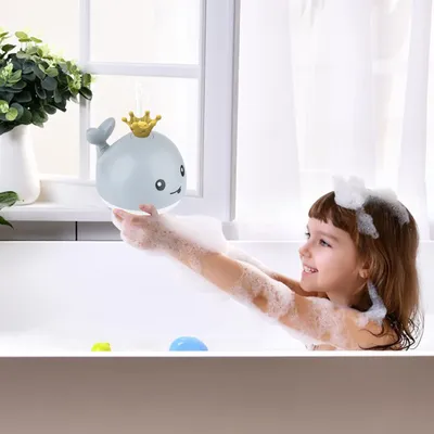 Jouets de bain pour enfants baleine flottante de dessin animé jouet de bain d'eau à pulvérisation