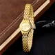 Montres de luxe en acier inoxydable doré pour femmes montre-bracelet à quartz élégante mince