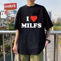 T-shirt unisexe imprimé I Love MILelasticity I Coussins pour hommes et femmes streetwear