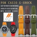 Bracelet de montre en cuir et nylon pour montre série G-SHOCK MTG-B1000/G1000