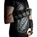 Protège-bras rétro médiéval en Faux cuir pour hommes bretelles larges gants Cosplay de Combat de