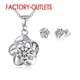 Parure de bijoux en argent 925 pour femmes et filles motif végétal style romantique en cristal