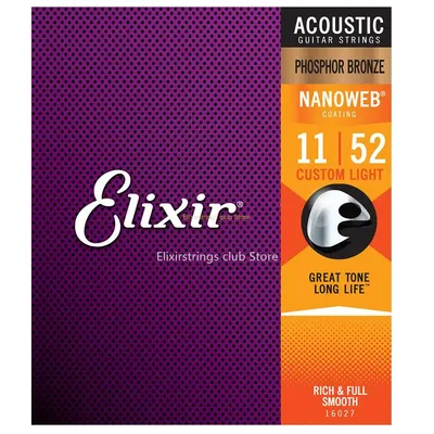 Elixir-Cordes JEStrings acoustiques 16027 Phxing ou Bronze avec Nanoweb®Cordes JEStrings à film