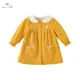 MACGirls-Robe en coton pour fille tenue mignonne et douce décontractée jaune pour enfants de 2 à