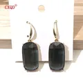 Boucles d'oreilles ovales simples pour femmes pendentif multicolore bijoux en verre transparent