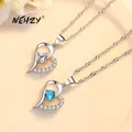 NEHZY – collier avec pendentif en forme de cœur pour femme plaqué argent zircone cubique de haute