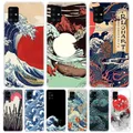 Hot Wave Art Japonais Vert Illust Coque de Téléphone pour Samsung Galaxy A52 A53 A54 A12 A13