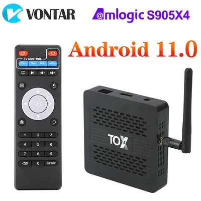 TOBERY-Boîtier Smart TV Android 11 Amlogic S905tage 2 Stéroïdes R Wifi 1000M BT4.1 Support AV1