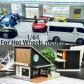 Diorama – modèle de voiture 1 64 Diorama Garage supermarché magasin avec Parking léger moulé