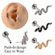 Boucle d'oreille serpent en titane 100% Piercing sans fil Cartilage Tragus Helix boucle à