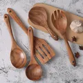 Ensemble d'ustensiles de cuisine en bois cuillères en bois pour la cuisine casseroles