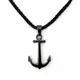 Runda – collier en Nylon noir pour hommes chaîne avec pendentif ancre taille réglable Style