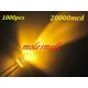 1000 pièces de LED rondes jaunes 5mm 20 000 MCD haute puissance eau claire super lumineuses