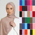 Foulard hijab en coton pour femme musulmane turban islamique doux châle pour la tête 180x80cm