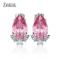 ZAKadvocate-Boucles d'oreilles en forme de goutte d'eau rose coréenne pour femme bijoux d'oreille