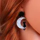 Boucles d'oreilles géométriques en acrylique pour femmes goutte d'oreille chat noir lune