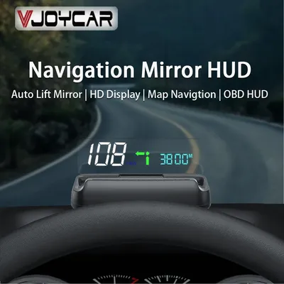 Vjoycar MX40 Plus – miroir de Navigation HUD HD affichage de la vitesse RPM projecteur horloge