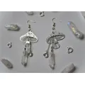 Boucles d'oreilles pendantes en cristal irrégulier naturel pièce plus lente pour document en argent