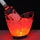 Seau à glace Transparent à LED coloré dégradé de lumière support en verre pour Bar à vin