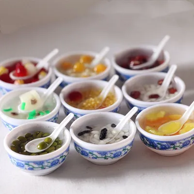 Desserts chinois miniatures aléatoires maison de courses bol nourriture mini semblant de