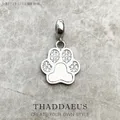 Pendentif patte d'empreintes de chien en argent regardé 925 pour femme breloque pull bijoux