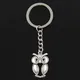 Porte-clés avec grands yeux hibou pendentif de 30x19mm chaîne en métal couleur argent cadeau de