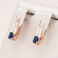 Kinel – boucles d'oreilles de luxe pour femmes plaqué argent couleur or Rose bleu pierre